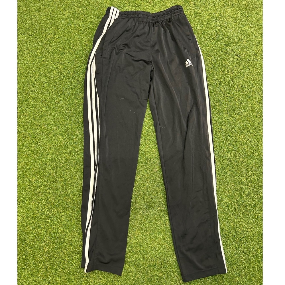 Adidas Mens Track Pants Black White 3 Stripe Athletic Joggers Size M R8L2BB8